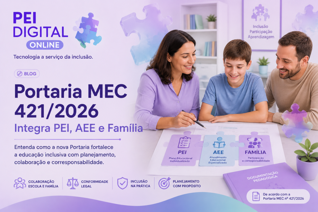 Portaria MEC 421/2026 integra PEI, AEE e família